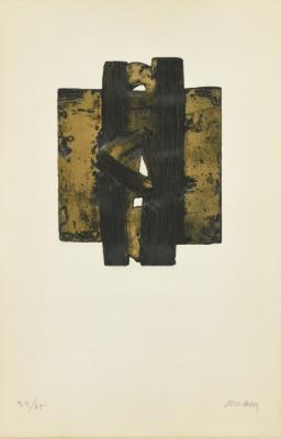 Estimation lithographie, eau-forte de Pierre Soulages. Expertise, cote, prix et ventes aux enchères de lithographies, sérigraphies, eaux fortes de Soulages.