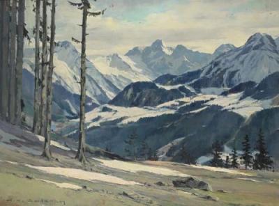 Esimation tableau Contencin, Wibault, Giacometti, Abrate, Poignant, Loppe. Expertise peinture de montagne enneigée, Alpes, Mont-Blanc. Vente aux enchères de tableaux de montagne