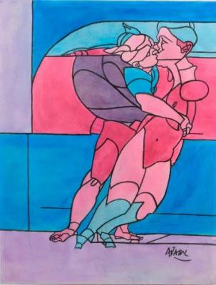 Estimation tableau Valerio Adami. Expertise tableaux, peintures, dessins de Valerio Adami. Vente aux enchères de peintures, tableaux, dessins de Valerio Adami. Valeur, cote, prix