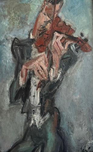 Résultat de vente d'un tableau de Gen Paul intitulé Le violoniste (huile sur toile). Commissaire-priseur à Paris, vente à l'Hôtel Drouot