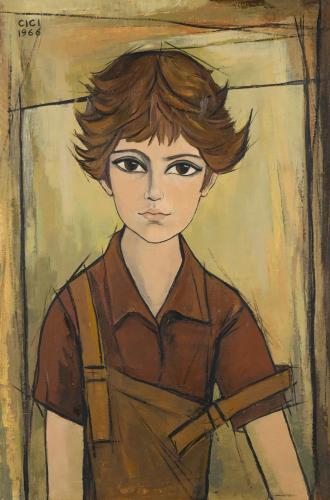 Résultat de vente d'un tableau de Cici Sursock, Portrait d'un jeune garçon (huile sur toile). Commissaire-priseur à Paris, vente à l'Hôtel Drouot