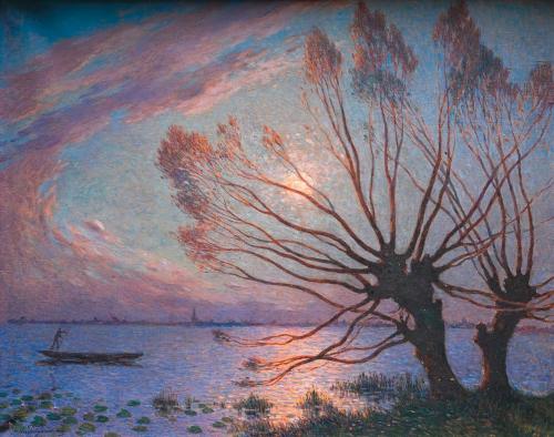 Résultat de ventes d'un tableau de Loyen du Puigaudeau intitulé Paysage de Brière au soleil couchant (huile sur toile). Commissaire-priseur à Paris, vente à l'Hôtel Drouot